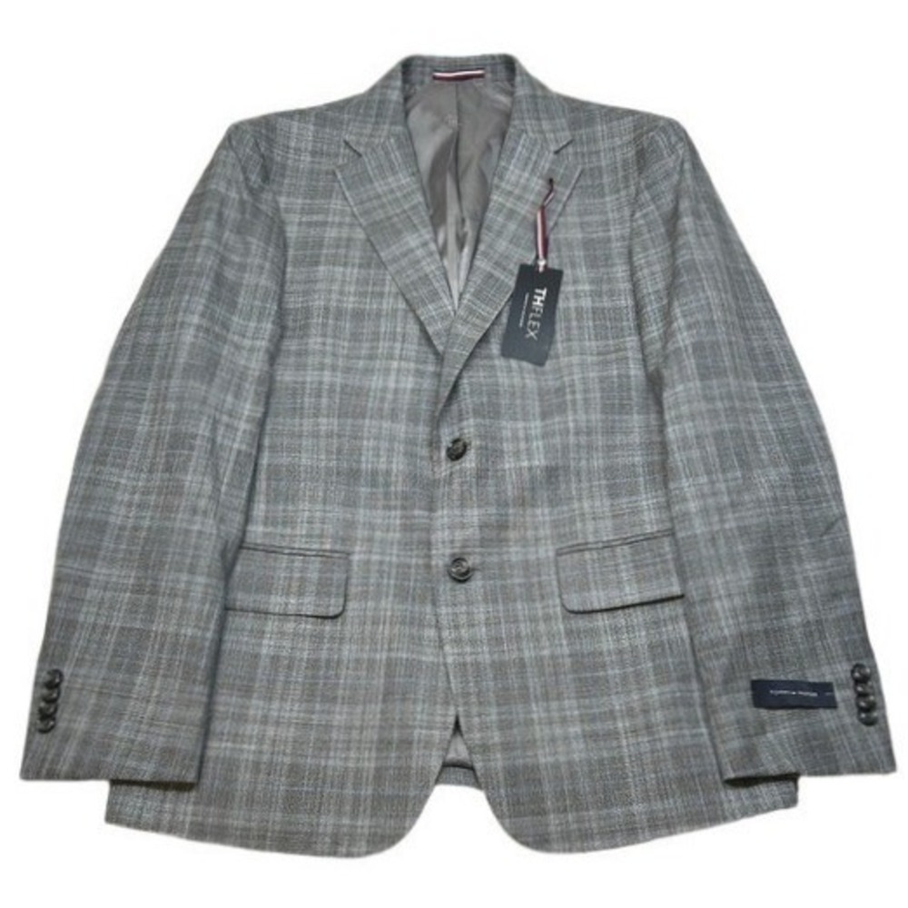Tommy Hilfiger Modern-Fit Sport Coat Mens 40S 40 Gray Plaid Blazer $295 NEW